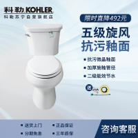 科勒卫浴抽水马桶坐便器 五级旋风虹吸家用卫生间座便器坐厕K-3998T