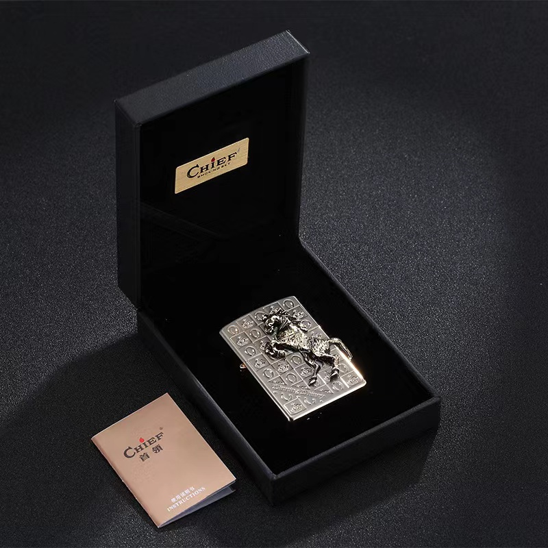 chief首领煤油打火机复古男士个性创意金属防风火机烟具礼品