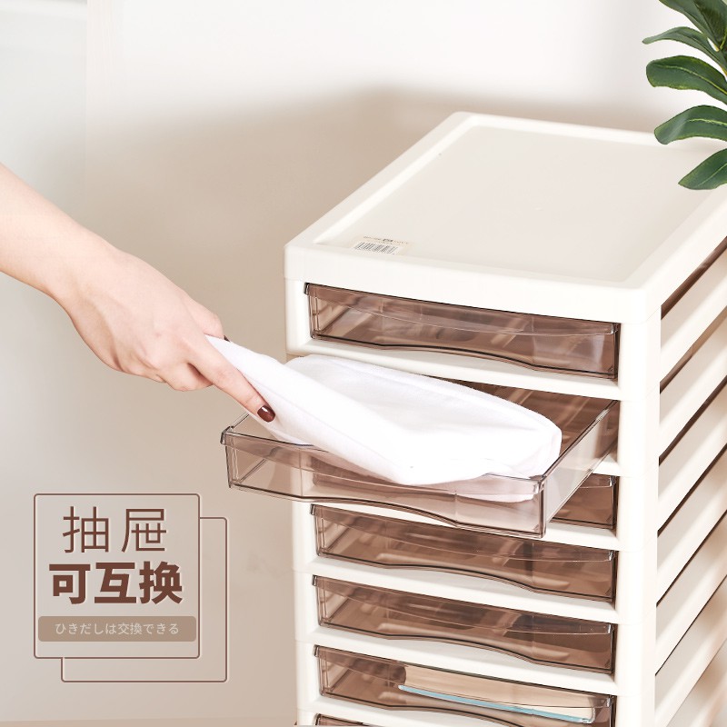 抽屉日式收纳柜子箱零食储物柜家用塑料多层可移动透明加厚非jej 三维工匠收纳箱高清大图