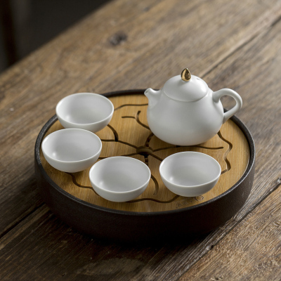 大润窑(DA RUN YAO) 茶具 亚光 定窑6件套 白色 (单位:套)