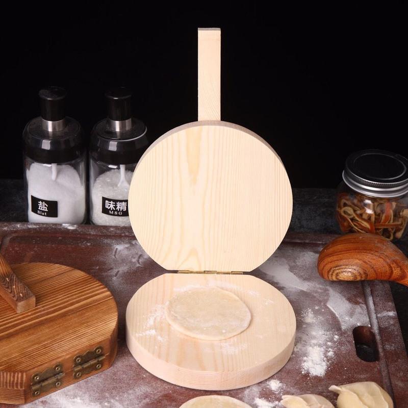实木包饺子神器米饺子皮板模具手工压皮板包子皮饺子皮高效压擀皮 原木色方形