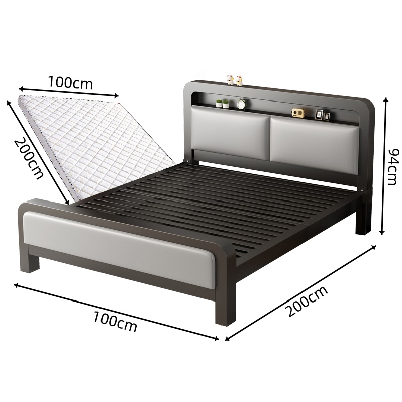 豫龙都 床+床垫1m张