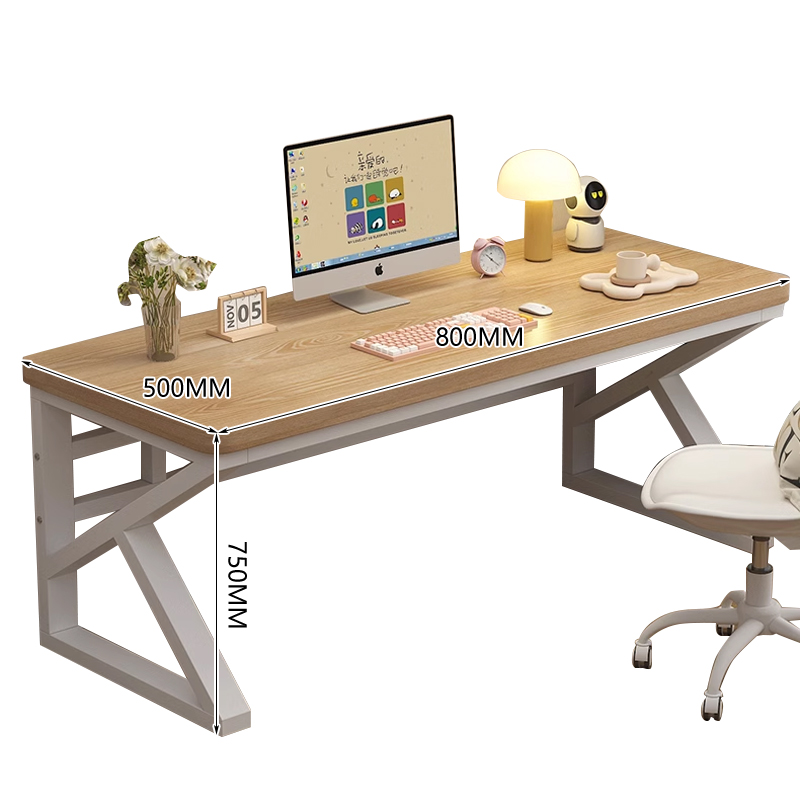 中豫鑫泽ZYXZ5040219 实木电脑桌台式书桌卧室家用办公桌 0.8米原木色高清大图