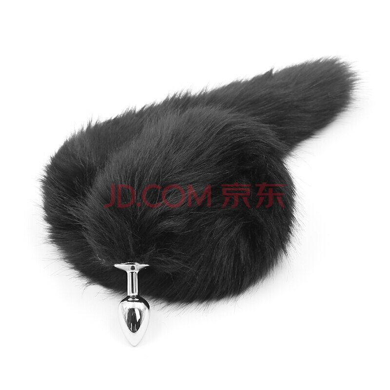 桃色缘 加长75CM貂狐狸尾硅胶后庭金属肛塞 sm情趣用品男女用器具夫妻激情刺激另类玩具成人性调教 黑狐尾金属肛塞