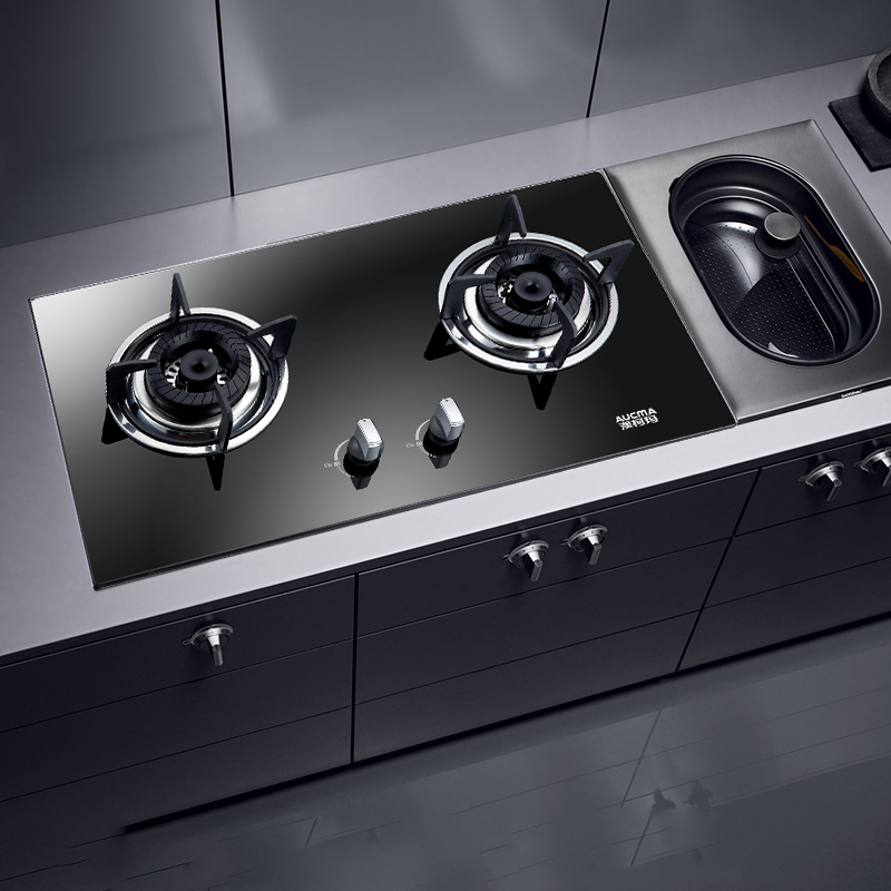 澳柯玛(AUCMA) 大吸力欧式抽吸油烟机灶具套装烟灶套餐两件套按键622+12B大风压(液化气)高清大图