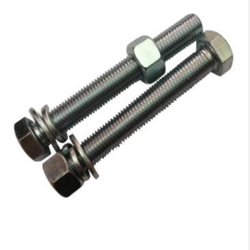 GB5781全牙镀锌4.8级外六角螺栓带加厚螺母平垫弹垫,M12-1.75*60,250套/箱,整箱销售
