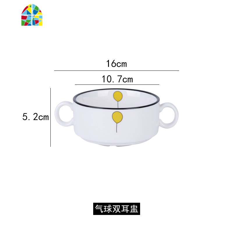 宝宝蒸蛋碗婴儿日式双耳家用陶瓷蒸鸡蛋羹水蒸蛋碗炖盅碗甜品粥碗 FENGHOU 橙子双耳碗