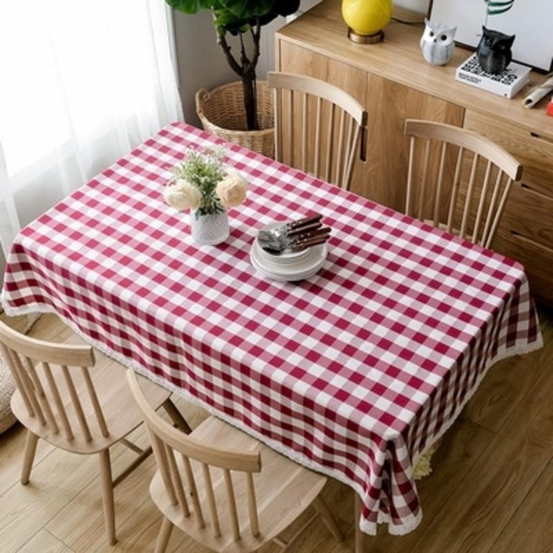 茶几巾艺田园野布客厅蕾丝餐长方形布台布格子餐布桌布桌布餐厅盖