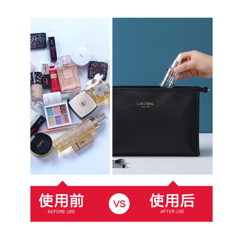 化妆包网红ins风超火简约便携女随身化妆品收纳袋防水旅行收纳包收纳袋 三维工匠高清大图