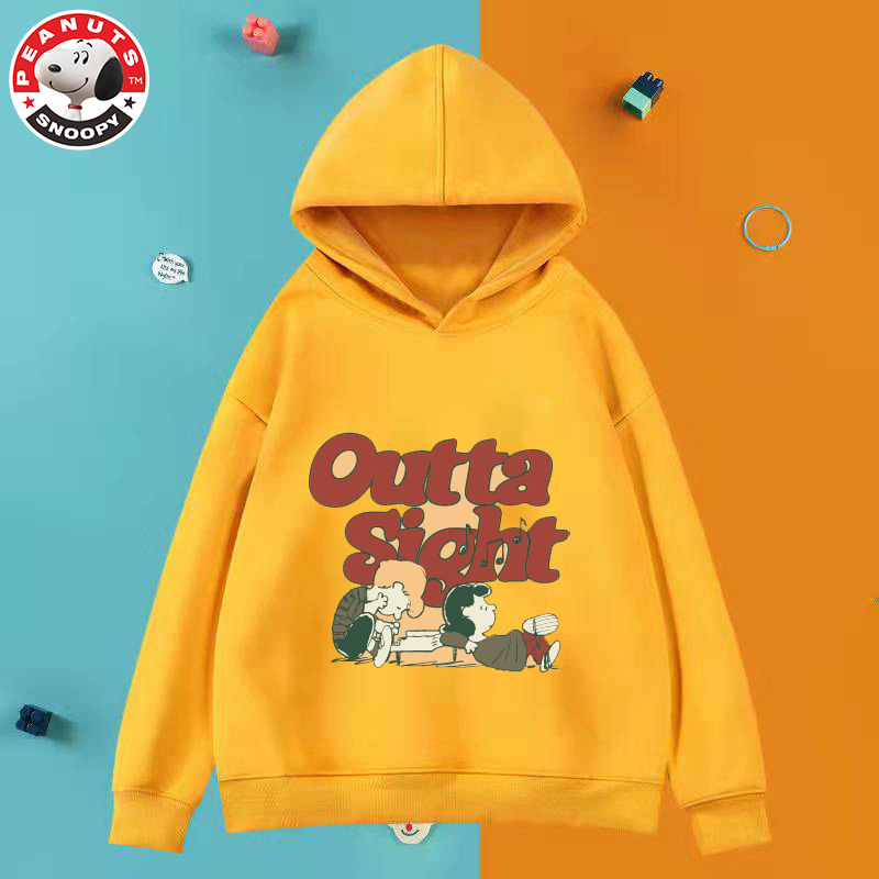 史努比(SNOOPY)儿童休闲印花卫衣春款卫衣新款童装学院简约连帽卫衣女款SN177