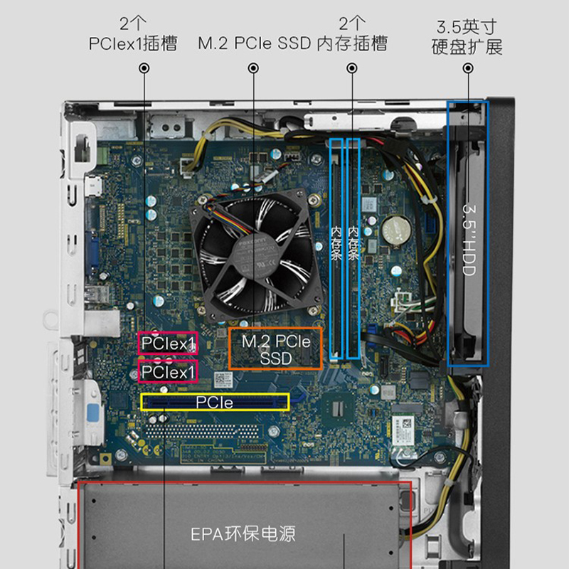 戴尔(DELL)成就3890 英特尔酷睿i3 商务办公家用娱乐台式机电脑定制 (i3-10105 8GB 1TB 集显 无光驱)单主机