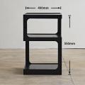 木言设计现代边桌分类摆放收纳角几沙发边几创意置物相框展示架_482 边长40加大款黑橡