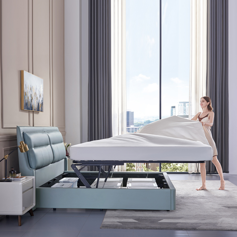 芝华仕cheers芝华仕真皮床双人床意式轻奢简约婚床大床18米储物床c067