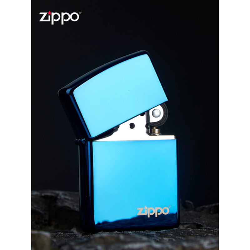 官方zippo芝宝正版防风煤油打火机经典zippo蓝冰标志男士节日送礼正品