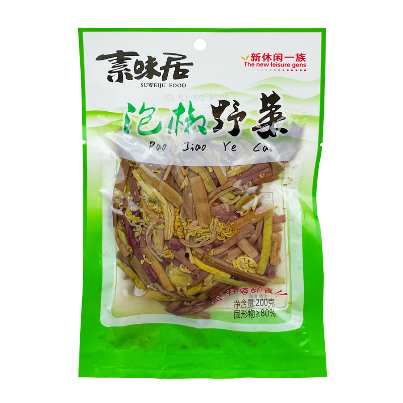 素味居泡椒山椒野菜花生脆笋香辣鲜香泡椒藕片木耳脆笋拌笋菜200g*2