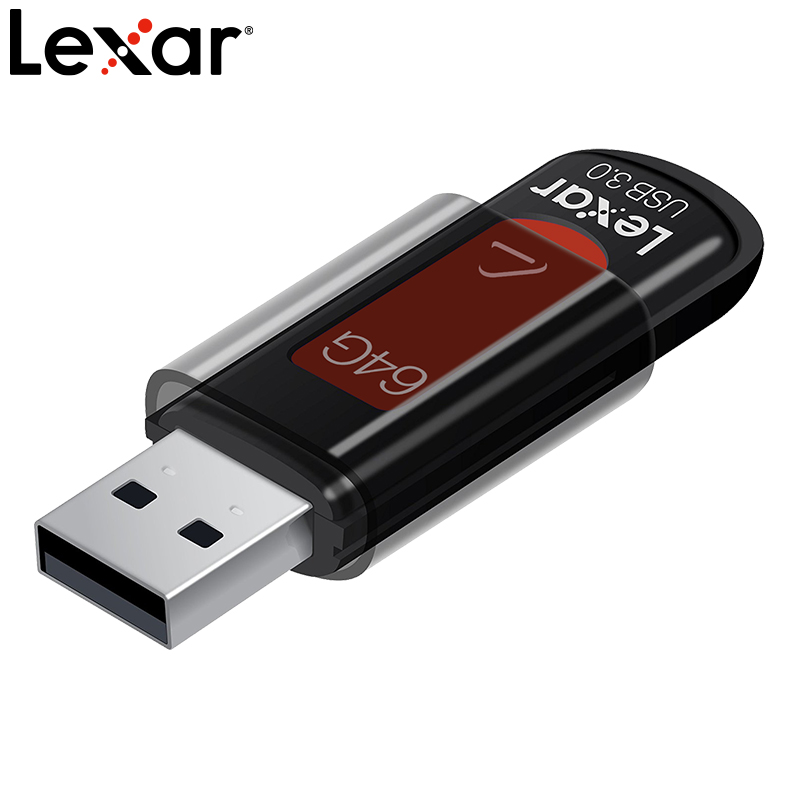 雷克沙(LEXAR) S57 64G USB3.0 U盘 传输150MB/s 滑动伸缩保护 高速闪存盘 系统盘 车载