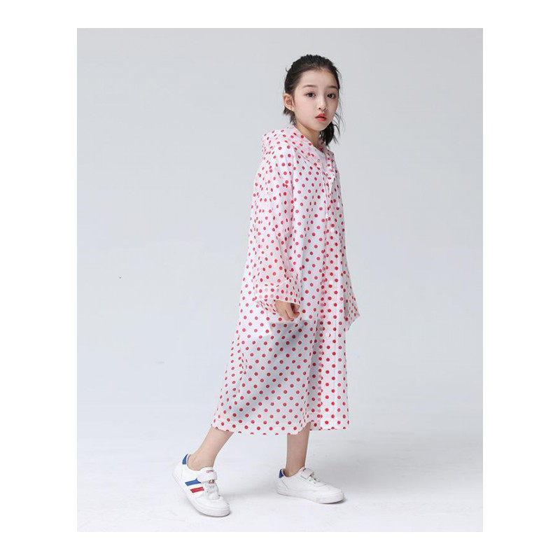 美帮汇一次性加厚eva儿童雨衣定制户外登山男女童时尚透明雨衣雨披_791 红色均码