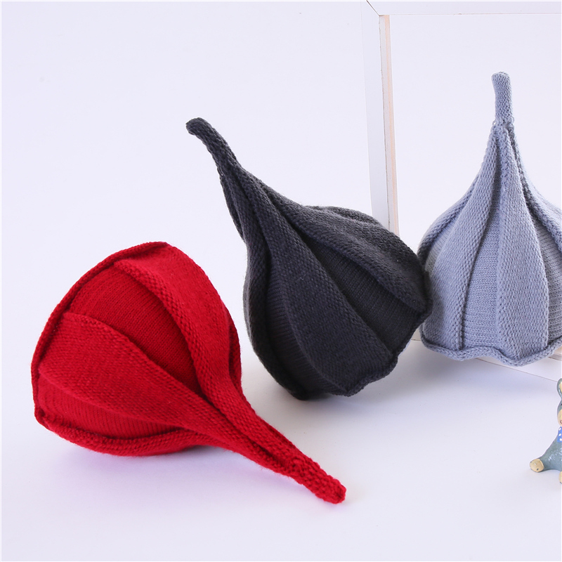 女童秋冬季帽子男童西瓜帽宝宝毛线加绒婴儿儿童尖尖帽潮亲子帽子童