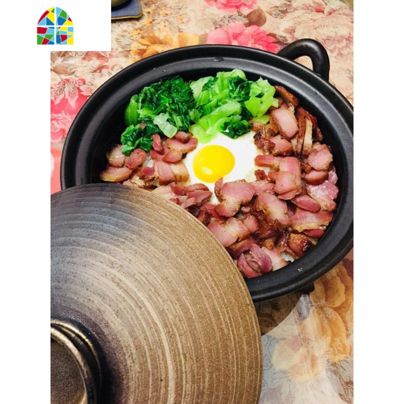 万古烧砂锅煲汤 家用 燃气 陶土煲仔饭大小号炖锅 煤气灶专用 FENGHOU kc002金彩汤锅小号送小木勺木垫高清大图