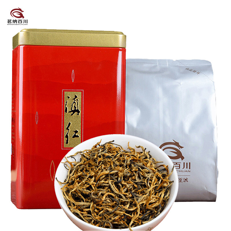茗纳百川 茗茶 2022年春茶云南红茶 新茶 凤庆茶叶 特级滇红茶 蜜香小金丝罐装 125克2罐
