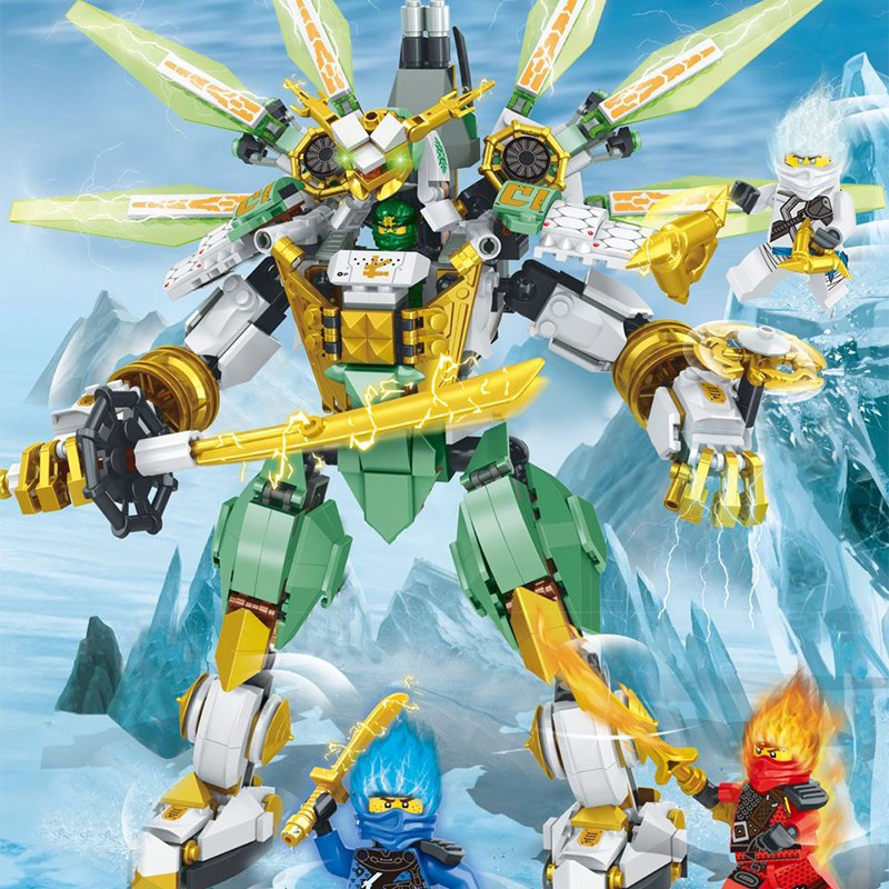 幻影忍者系列劳埃德的泰坦机甲飞天神龙积木男孩拼装玩具