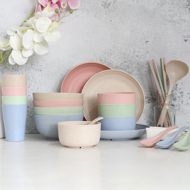 finsybo麦秸秆餐具（25件套） F-DFC2A-