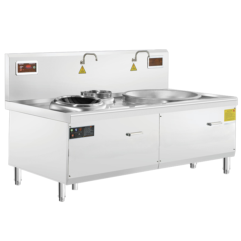 疆途者 商用电磁灶电炒灶双头大锅灶一大一小15kw+30kw SJTZ-1RH-8012高清大图