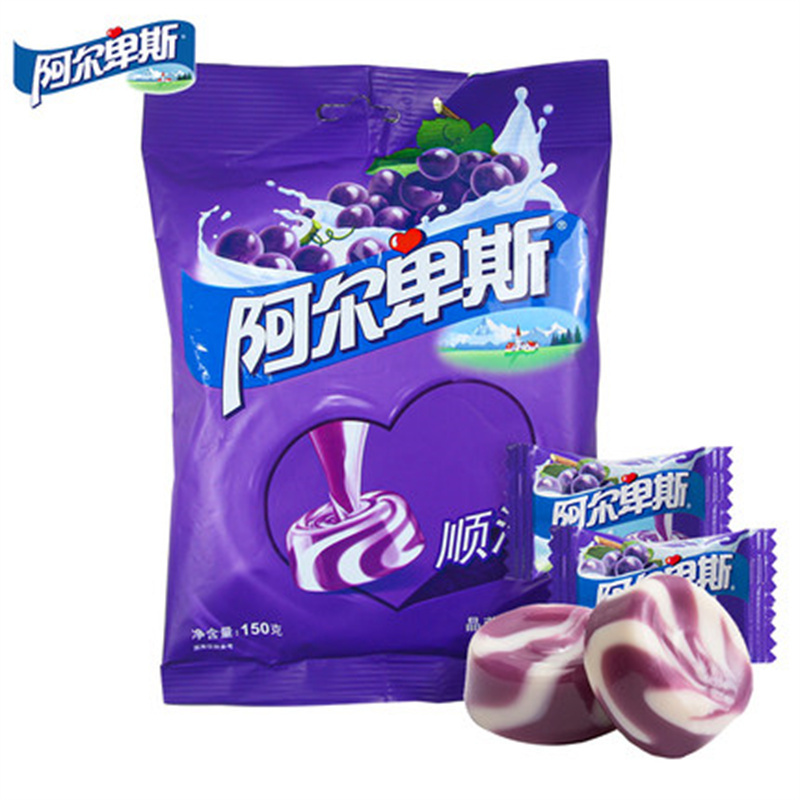 阿尔卑斯牛奶混合水果奶糖150g袋装缤纷果园味*1糖果结婚婚庆喜糖散装正品