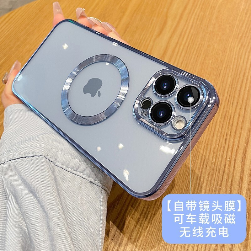 安美宝 苹果15/14/13手机壳磁吸 iphone12Pro手机壳磁吸11手机套透明硅胶全包防摔软14Plus保护套