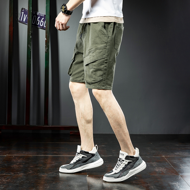 李维犀牛(LEEVIRHINO)夏季新款男士工装裤短裤男多口袋宽松潮牌中青年户外男士休闲裤男士五分裤沙滩裤男