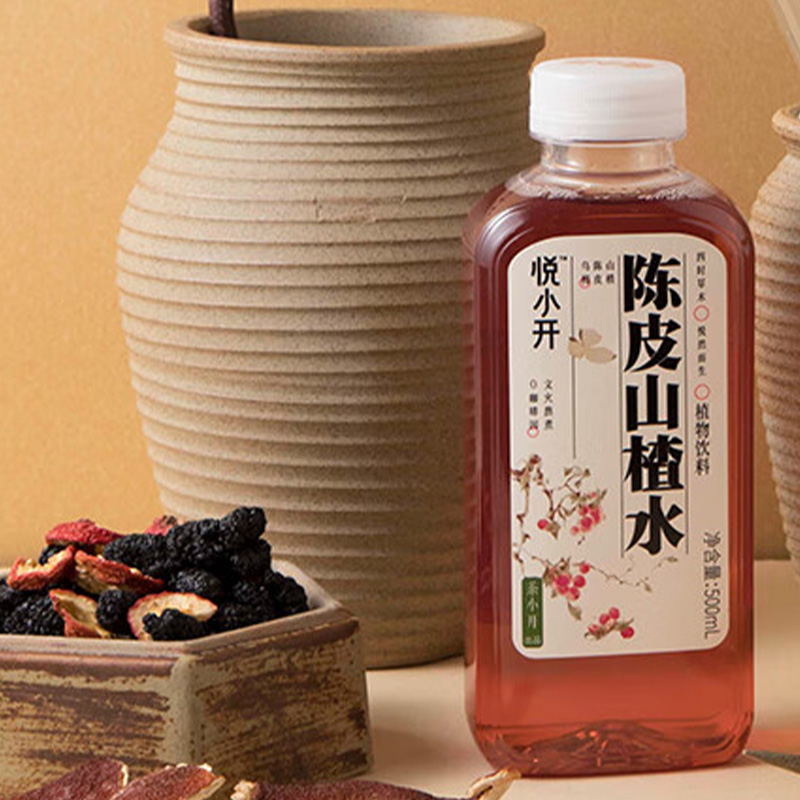 茶小开 陈皮山楂水 500ml*15瓶 箱高清大图