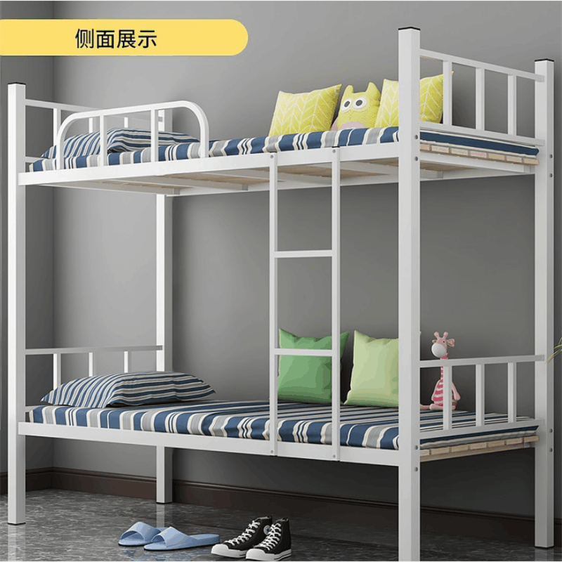 沃盛 铁艺双层床单位钢制上下铺铁架床员工宿舍床高低钢架床90CM宽加厚版图片