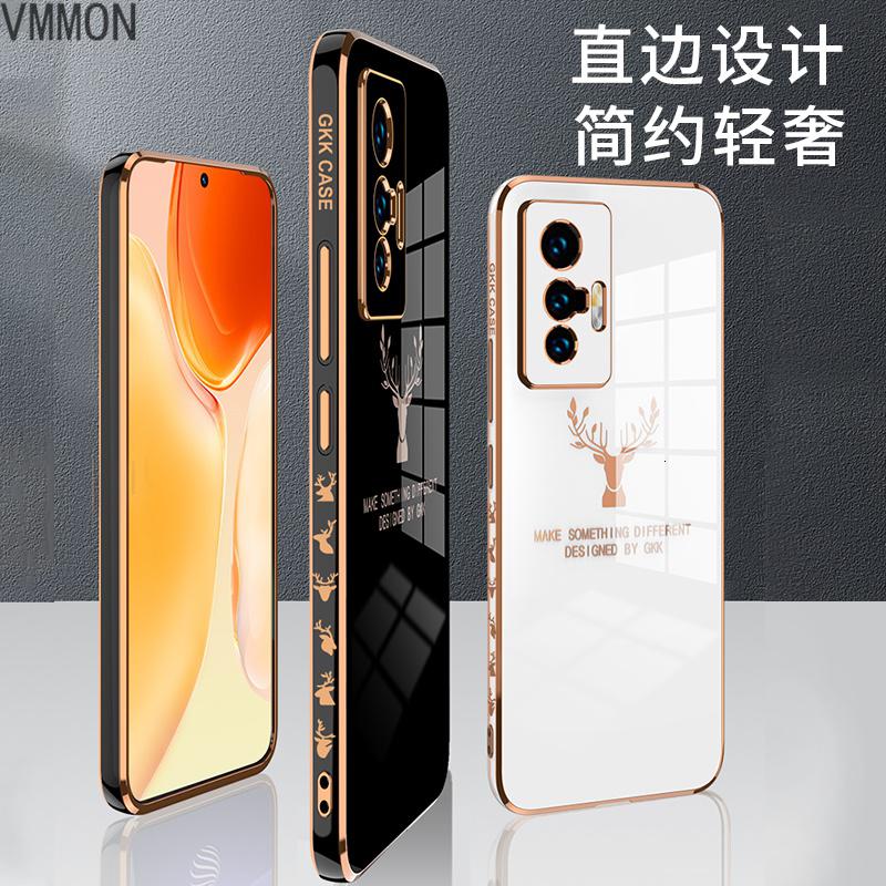 VMONNvivox70手机壳轻奢电镀tpu硅胶侧边彩绘一鹿有你X7pro直边软壳镜头全包防摔个性麋鹿VIVO潮牌男女情高清大图