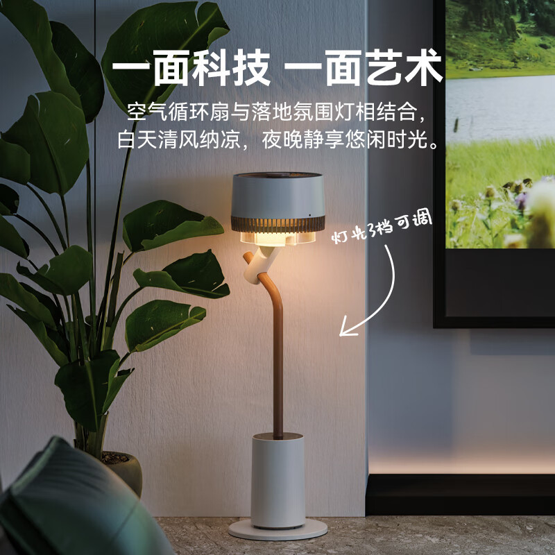 大宇(DAEWOO) 空气循环扇 电风扇落地家用大风量摇头风扇办公室直流变频轻音扇遥控落地扇 F30PRO奶糖白