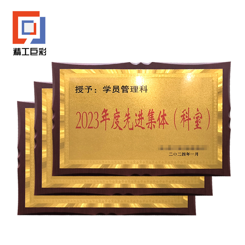 精工巨彩 砂金工艺奖牌 35*50cm高清大图
