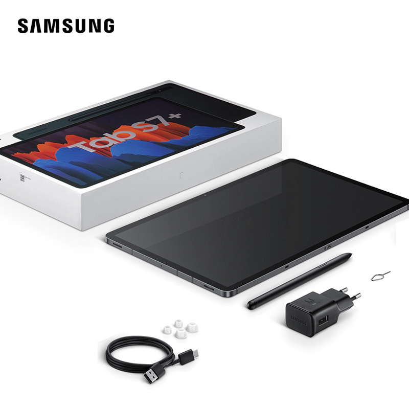 三星(SAMSUNG)平板电脑Galaxy Tab S7+ 12.4英寸高清大屏追剧影音游戏娱乐阅读移动轻薄商务办公本网课学习机8G+256G wifi版 曜岩黑高清大图