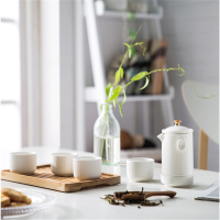 唯都 水悦尚品茶具 W-S37 彩晶瓷+浮雕+描金+竹木