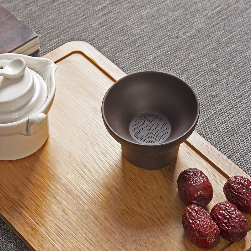 新品原矿紫砂茶漏紫砂茶漏不锈钢茶滤功夫茶具配件陶瓷滤器茶漏斗茶隔