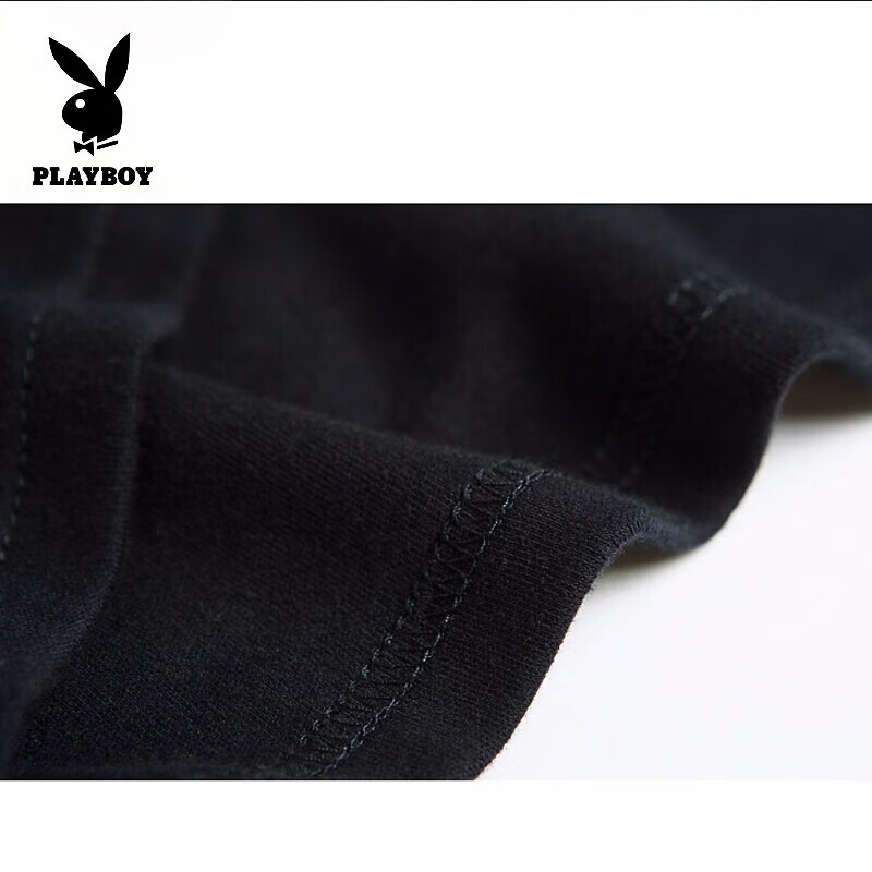 【断码清仓】花花公子女士秋衣秋裤套装修身圆领打底衬衣女黑色高清大图