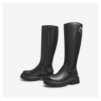 百思图(BASTO)时尚潮流厚底骑士靴女长靴AX618DG2