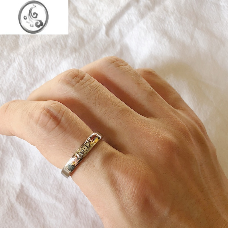 JiMi21FW Folk-custom Silver Ring 小篆《喜》 原创设计文艺情侣戒指
