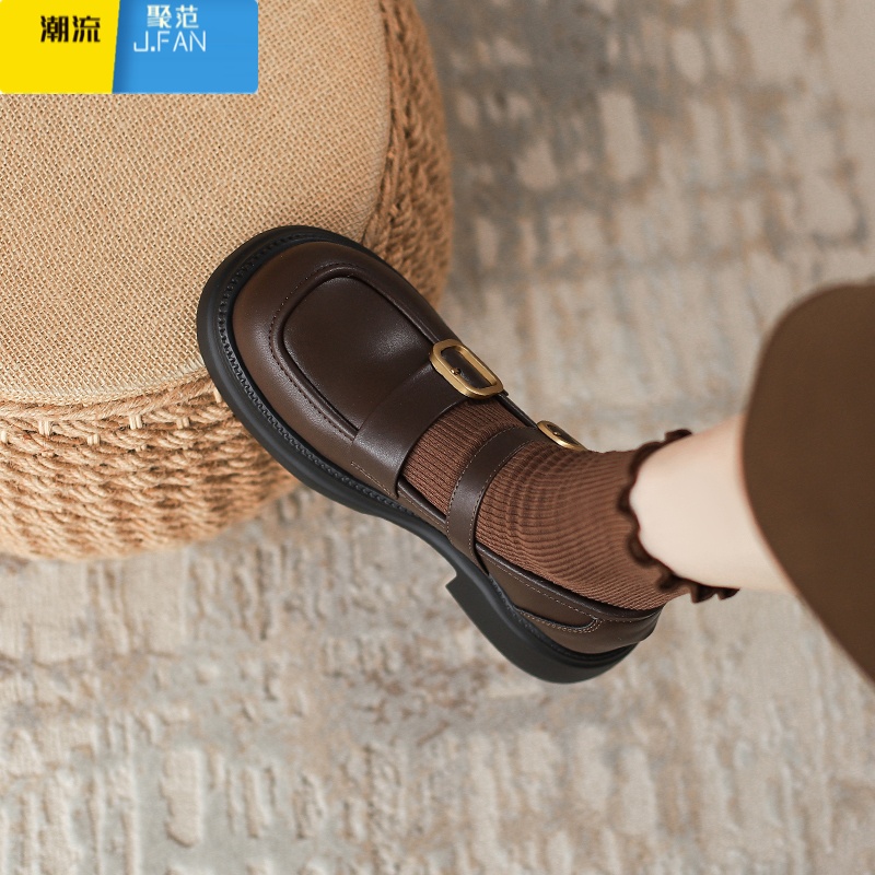 聚范jk小皮鞋女2024夏季新款英伦风乐福鞋软底配裙子玛丽珍学院风单鞋高清大图