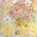 茹洋 新款高级感抽象花卉手绘油画客厅肌理挂画 个 50*70 植物