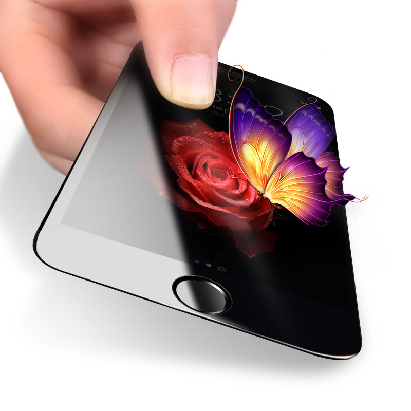 洛克(ROCK)苹果iPhone7/8Plus曲面全屏覆盖钢化膜高清玻璃膜防爆全贴合手机贴膜 0.26MM 黑