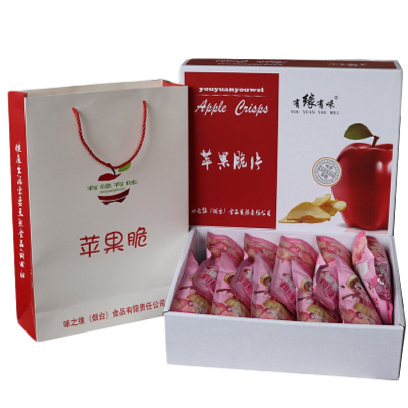 有缘有味苹果脆礼盒(35g*10袋)烟台特产老幼孕妇休闲零食酸甜可口苹果干果蔬脆 非膨化食品