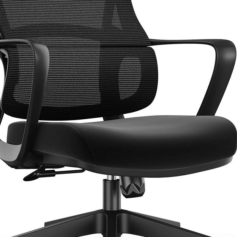 初嘉CJ-7151办公椅转椅电脑椅网布学习椅中背职员椅 黑框高清大图