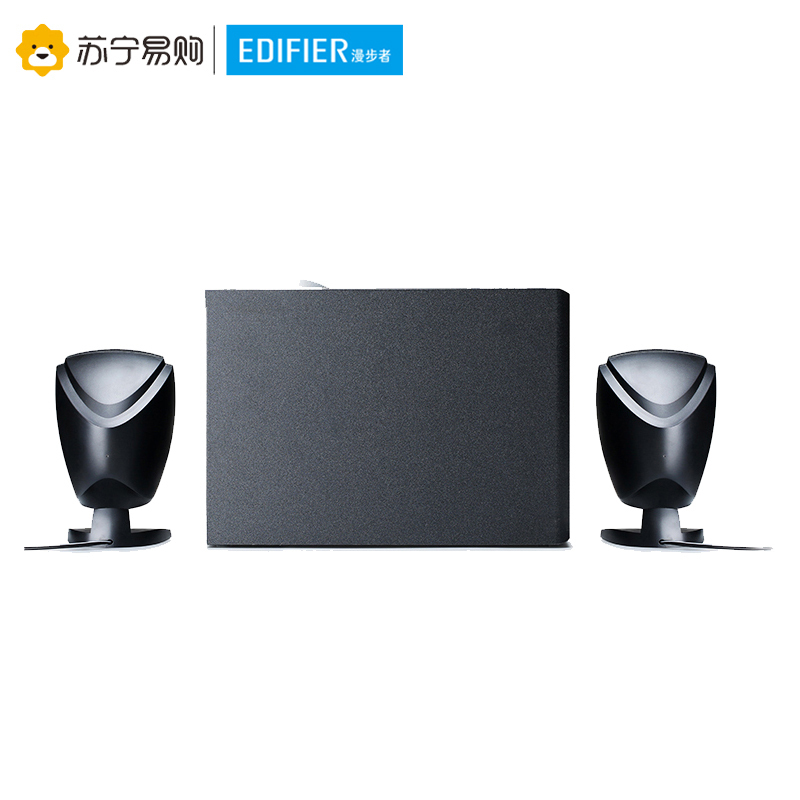 Edifier/漫步者 R201T08 台式音箱2.1声道低音炮重低音家用音响 黑色