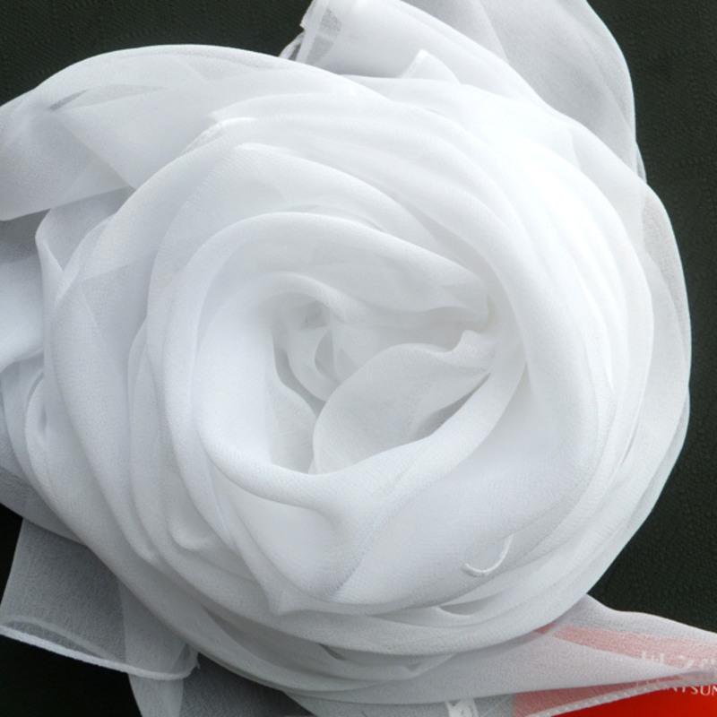 乔其纱丝巾纯黑色纱巾春秋款轻柔围巾丝巾女士百搭时尚丝巾春夏天