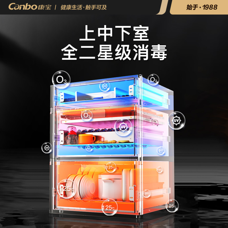 康宝(Canbo)嵌入式消毒柜XDZ200-TQ1大容量消毒柜不锈钢家用厨房餐具碗筷碗柜高清大图