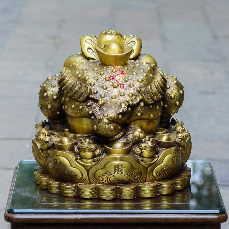 美帮汇金蟾摆件 金蟾摆件特大号三脚金蟾蜍铜收银台高清大图